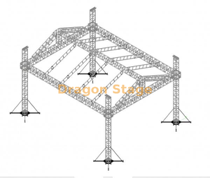 Алюминиевая ферменная система седловой крыши 15x9x7 м