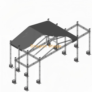 Крупномасштабная алюминиевая ферма седловой крыши размером 21x18x12 м с боковыми аудиокрыльями длиной 6 м