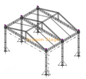 Сверхмощная алюминиевая ферменная система крыши сцены 15x12x9 м (высота 9 м) Конструкция навеса для мероприятий на открытом воздухе
